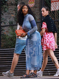 Znbbw Women Fashion Long Sleeve Bodycon Printed Streetwear Midi Dress 2023 Autumn Fall Clothing Wholesale Items For Business