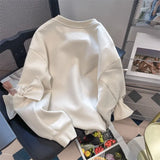 Znbbw Small Fragrance Sweatshirts Bow Solid Color O Neck Long Sleeve Casual Loose Hoodies Autumn Harajuku Y2k Women's Clothing
