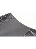Znbbw Waist Pleated Skirts For Women Bandage Short Grey Skirts Gothic Sexy Club Streetwear Casual Harajuku Mini Skirts Female