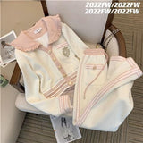 znbbw Casual Pants Suit Doll Collar Long Sleeve Coats+Bandage Pants 2023 Autumn Fashion Western Style Sports Two-piece Suits