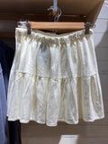 Znbbw Beige Lace-up Skirts Women Linen Elastic High Waist Ruffles Hem Cute Mini Skirts Casual Vintage Summer Clothes 2024 New