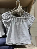 Znbbw Women Gray Sweet Sexy Cotton Tees Summer Solid Scoop Neck Slim Short Sleeve T-shirts Female Casual Vintage Y2k Crop Top 2024