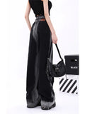 Znbbw Women's Vintage Jeans Baggy High Waist Denim Trouser 2000s Harajuku 90s Aesthetic Retro Korean Y2k Wide Leg Pants Pippie Clothes