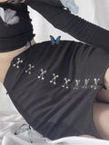 znbbw Spring New Multi-Button Irregular Black High Waist Mini Length Skirt Korean Fashion Garter Style Tight Patchwork Skirt