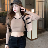 Znbbw Sweaters for Women Crewneck Women's Top Loose Outerwear Knitted T-shirt