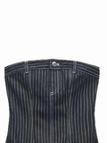 Znbbw TRAF Women Sexy Tanks Women Tops Striped Camis Sleeveless Female Tank Back With Zipper Tops