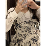 Znbbw White Shirts Women Sweet Kawaii Ruffles Long Sleeve Crop Tops Student Preppy Streetwear Korean Fashion Tunic Chic Blouses