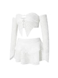Znbbw Straight Collar Corset Crop Top Pleated Mini Skirts 2 Pcs Set Summer Fall Elegant Sexy Slim Beach Rave Festival Outfit