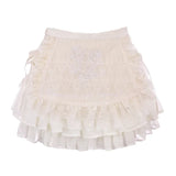 Znbbw Japanese Kawaii 2 Piece Set Women Sweet Party Cat Print Mini Skirt Suit Female Elegant Casual Cute Tops£«Lace Skirt 2024