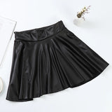 Znbbw Women Faux Leather Skirts Korean Fashion Party Black Mini Skirt Harajuku Casual Female Streetwear A Line Skirts New