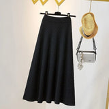 Znbbw half length skirt for women spring mid length 2024 high waisted A-line skirt showing thin umbrella skirt female tops