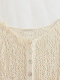 Znbbw TRAF Women 2023 Jacquard Mesh Knitted Button Loose Cardigan Open Navel Sweater Retro Flare Sleeve Coat Unique Top