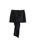 Znbbw TRAF 2023 Spring Summer Black Elegant High Waist Skirts Women Irregular Back Zipper Office Mini Skirts
