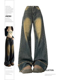 Znbbw Women's Blue Baggy Jeans Harajuku Vintage Y2k Denim Trousers Oversize High Waist Cowboy Pants 90s Aesthetic Trashy 2000s Clothes