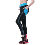 Znbbw Waist Patchwork Gym Fitness Leggings High elasticity Tights With Pocket Yoga Pants Women Slim Running pants