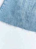 Znbbw TRAF Blue Dress for Women 2023 Summer Denim Strapless Tube Top Dress Sexy Solid High Street Chest Wrapping Dresses