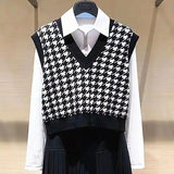 Znbbw Autumn New Sweater Vest Women's Loose Knitted Vest Women's Top sleeveless v neck