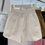 Znbbw Summer Women Cotton Shorts Korean Fashion Streetwear Loose Wide Leg Pants Y2K Casual Female High Waist Shorts New