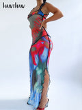 Znbbw Women Fashion Mesh See Through Bodycon Beach Vacation Long Dress 2023 Summer Clothes Wholesale Items For Business