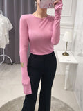 Znbbw Shirt Women T-Shirt Long Sleeve Korean Style Slim Basic Elasticity Tshirt Top Womens Clothing T Shirt Femme
