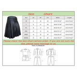 Znbbw Men Scottish Traditional Pleated Skirt Fashion Scottish Style Leather Belt Solid Color Pleated Skirt Fashion Casual Men Skirt