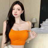 Znbbw Women's Camisole Slim Fit Sleeveless Tank Top Lightweight Crop Top Spagetti Strap  Casual Base Shirt
