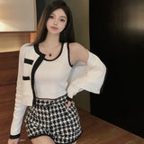 Znbbw Sweaters for Women Crewneck Women's Top Loose Outerwear Knitted T-shirt