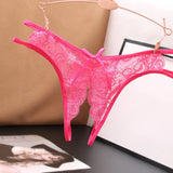 Znbbw Women Lace Panties Sexy Crotchless Underwear Erotic Panties Transparent Lingerie Perspective Female G-string Embroidered Thongs