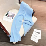 Znbbw wide leg pants for women autumn and winter loose high waist fluffy casual straight leg mink wool pants female tops