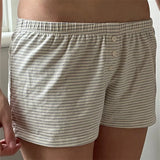 Znbbw Floral Print Patchwork Slim Shorts Aesthetic Y2k Elastic Waist Cotton Short Pants Cute Harajuku Summer Casual Shorts New