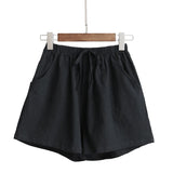 Znbbw Women Cotton Linen Shorts Summer Korean Casual Streetwear Loose Sport Shorts All Match High Waist Female Wide Leg Pants