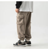 Znbbw Men's Fleece Pants 2023 New Large Pocket Design Trousers Women Warm Thick Casual Cargo Pants Fashion Joggers Sweatpants