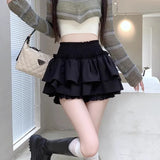 Znbbw Women Cute Puffy Skirt Elegant Female Design Folds Mini Skirt Korean Style Fashion High Waist Sweet A Line Skirts New