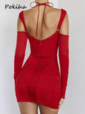 znbbw Halter Sexy Backless Cut Out Mesh Sheer Corset Mini Dress For Women Party Club Slip Bodycon Dresses Elegant Gown Skirt