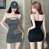 Znbbw Women's Summer Korean Version Dress Slim Fit Sexy Tight Strap Dress