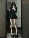 Znbbw Style Kawaii Two Piece Set Women Sailor Collar Design Sweet Skirts Suit Female Elegant Tops + Mini Skirt 2024 Winter New