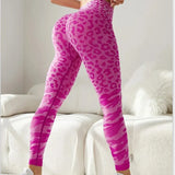 Znbbw Women Leopard Seamless Leggings High Waist Lifting Hip Honey Peach Fitness Leggings Running Sports Quick Drying Yoga Pants