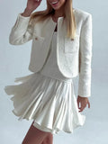 Znbbw Summer White Ruffles High Waist Mini Skirt Women Casual Pleated Fluffy A-line Skirts Elegant Fashion Lady Party Streetwear