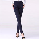 Znbbw Waist Harem Pants For Women Chic Pleated Stretch Straight Trousers Womens Elegant Office Lady Vintage Casual Pants