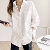 Znbbw Long Sleeve White Blouse Women 2023 Fashion Shirt Loose Button Cotton Shirts Women Casual Office Lady Tops Blusas 11456