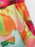 Znbbw 2023 Spring Autumn Pant Women High Waist Floral Print Casual Wide Pants Womens Streetwear Straight Trousers Women 202307