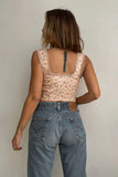 Znbbw Lace Crop Top y2k Patchwork Tie Up Corset Top Mesh Sexy Retro Mini Vest Women Beach Chic Tee Summer 2024 New Cami