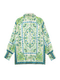 Znbbw Women Fashion Flowing Totem Print Shirts Vintage Long Sleeve Button-up Female Blouses Blusas Chic Tops 202305