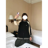 Znbbw Star Knitted Cardigan Women Y2K Patchwork Sweater Coat Vintage Harajuku Oversized Print Knitwear Korean Loose Jumpers