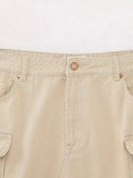 Znbbw TRAF 2023 Women Safari Style Pocket Patch Denim Mini Skirt Faldas Mujer Office Lady Chic Zipper Fly Slim Vestidos