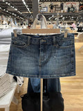 Znbbw Blue Low Waist Denim Skirts Casual Chic Pockets A-line Summer Mini Skirts Women Y2k Streetwear Harajuku Slim Faldas 2024