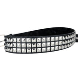 Znbbw Vintage y2k Black Studded Belt Grommet Threads Belt with Bright Metal Leather Square Bead Rivet Belt for Women Men