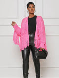 Znbbw Loose Tassel Full Sleeve Cardigans Sweater Women Casual Shaggy Fluffy Coat Lady 2023 New Fashion Spring Outerwear