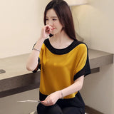 Znbbw Summer White Blouse Short Sleeve Blouse Women Blusas Mujer De Moda 2023 Verano O-Neck Chiffon Blouse Shirt Tops E753