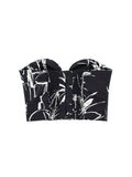 Znbbw TRAF Print Pleated Skirt Sets Black Long Skirts for Women High Waist Maxi Skirt Women Summer Cape Skirts Woman